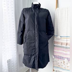 Max Mara Weekend Black Zip Up Long Reversible Puffer Coat Women’s Size US 14